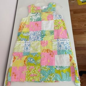 Lilly Pulitzer white label patchwork shift EUC size 8 kids